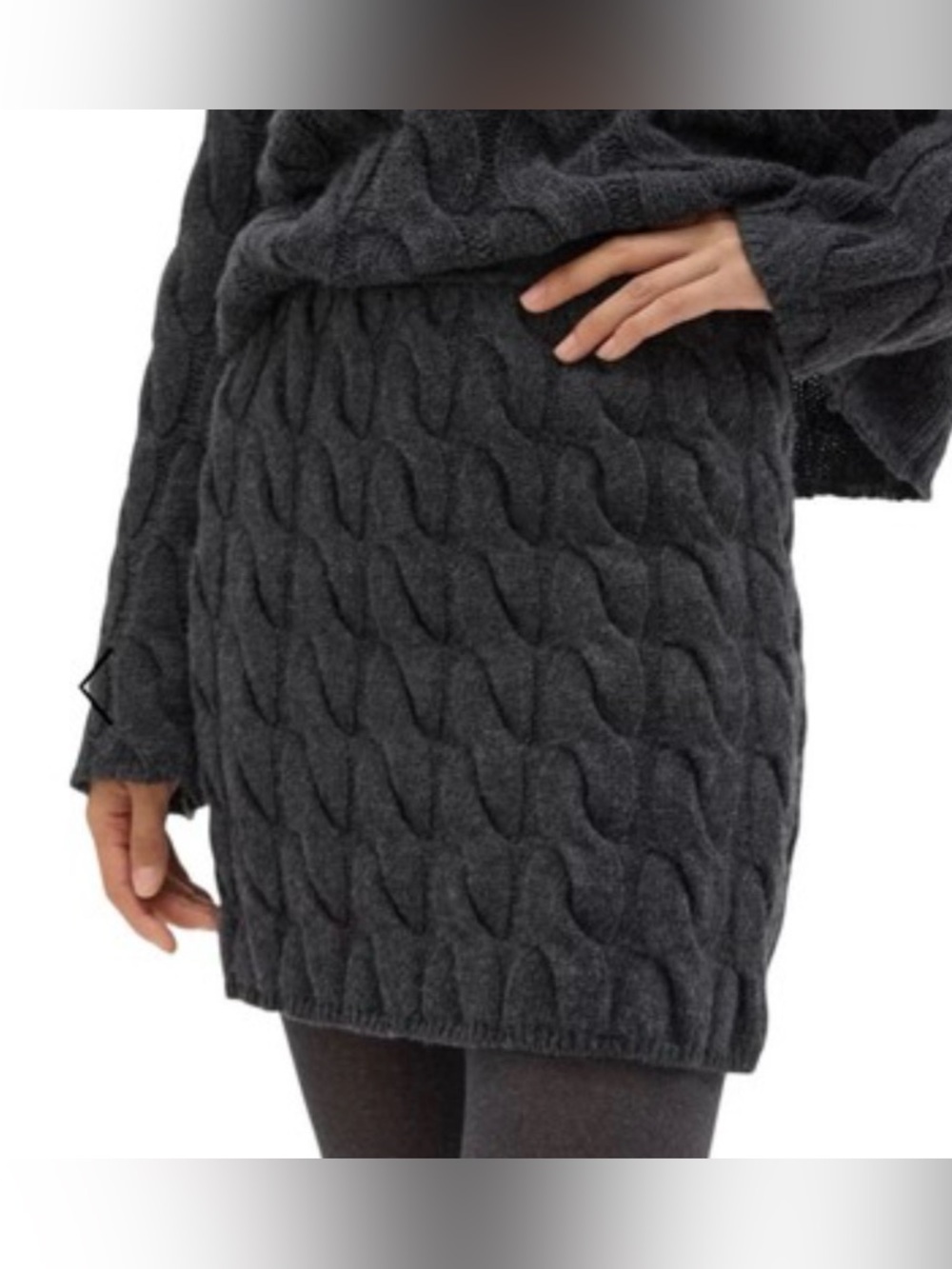 Theory Merino Wool and Cashmere Cable Knit Mini Skirt Small